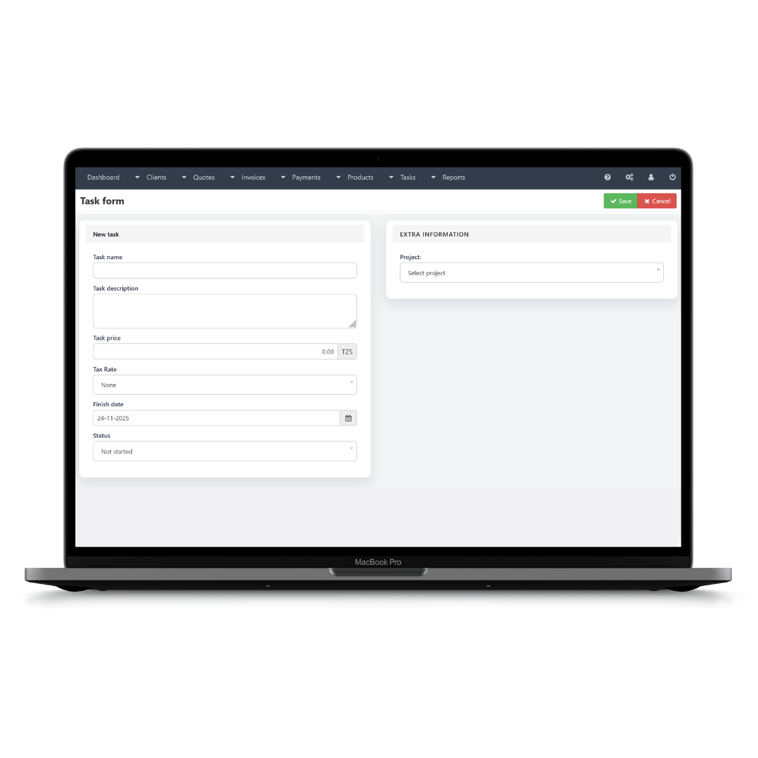 Invoisco Add Client screen